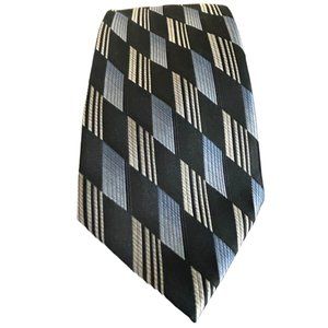 Essante Men's Neck Tie 100% Silk Geometric 59" L 3.75" W